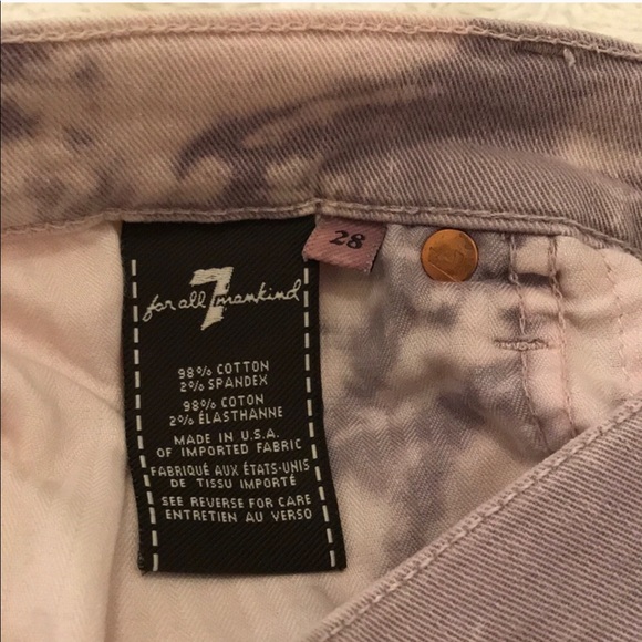 7FAM RARE Lilac/Purple Wash Roxanne Crop Jeans - Picture 6 of 8